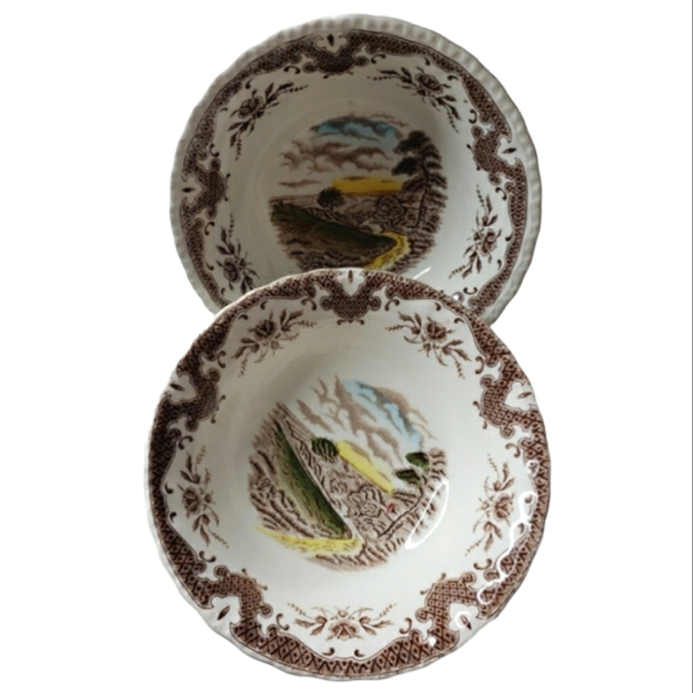Staffordshire Bowls Scenes from Constibal W.H Grindley "Noon" Vintage Cottagecor